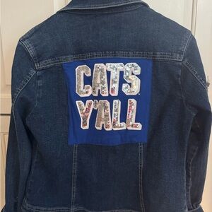 Go Cats up-cycled Dark Blue Denim Jacket